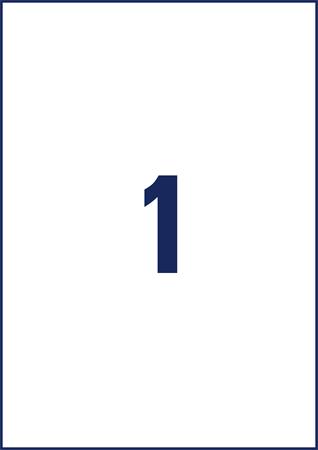Etikett, 210x297 mm, poliészter, AVERY ZWECKFORM, átlátszó, 25 etikett/csomag